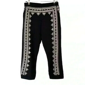 Free People Three Wishes Joggers Sweatpants Embroidered | Black | SZ S